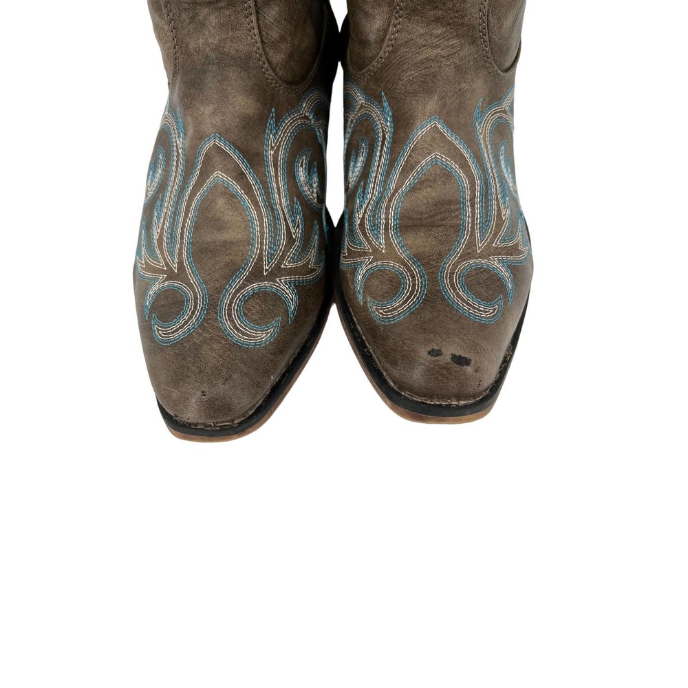 Roper faux leather with blue stitching  western cowboy boot size 9.5 womens - Picture 4 of 9